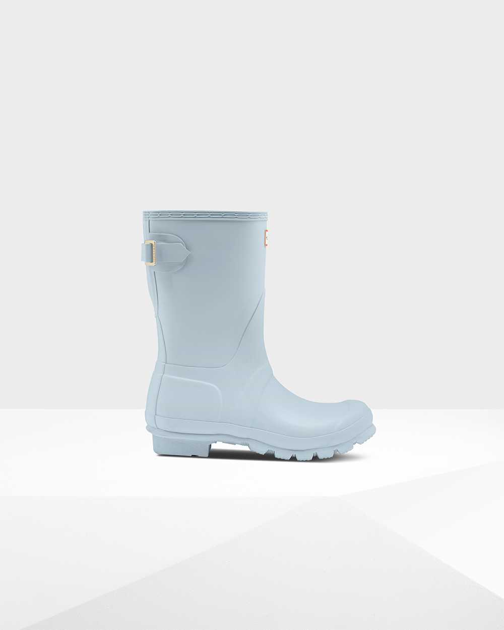 Botas De Agua Mujer - Hunter Original Short Back Adjustable Gris/Azules - AMVOFC-213 - Gris/Azules